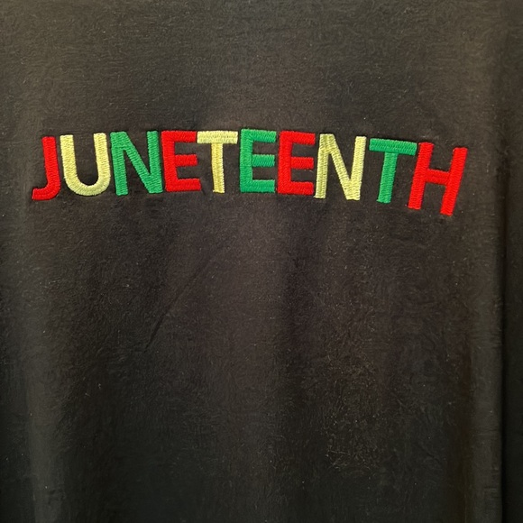 Embroidered Juneteenth Tshirt. Made to order, sizes…sm, Medium, Large, X-LARGE - Picture 3 of 3